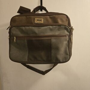 Jaguar Leather and Suede Brown and Gray Travel Bag